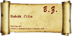 Babák Zita névjegykártya